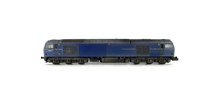 60011 with faded paintwork along with distressed livery and patch paintwork of the blue as per the prototype, detailed buffer beam at one end and semi detailed at coupling end, renumbered, distressed silver window frames and body lowered.