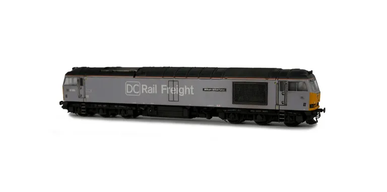 60046 with Full respray DC livery, detailed buffer beam and semi detailed detailed buffer beam at the coupling end, snowploughs fitted at coupling end with notch for couplers, driver fitted, etched plates and body lowered.