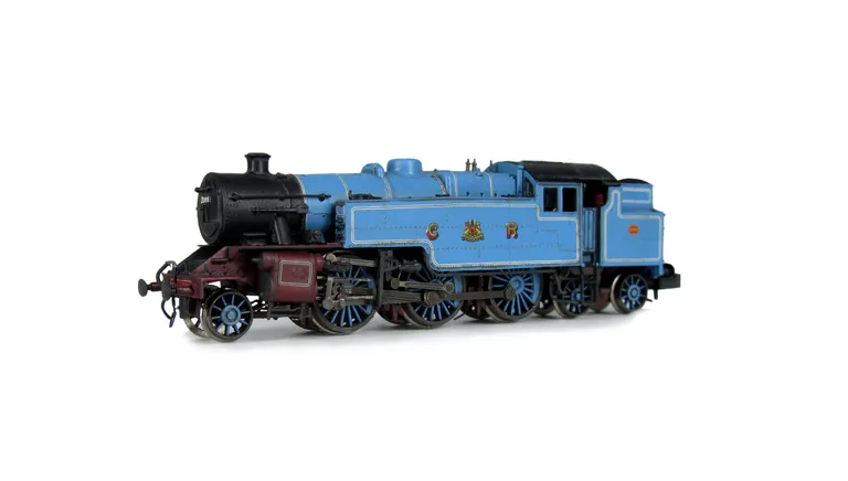 2085 Added details include: molded coal replaced with real coal, loco crew added, fire irons and detailed buffer beam at one end.