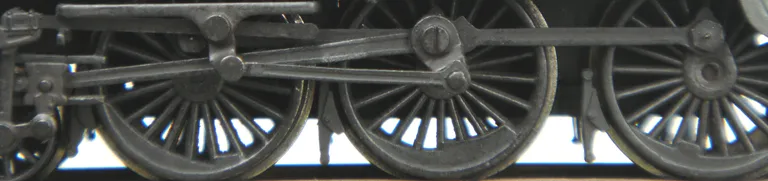 Close up of steam loco wheels