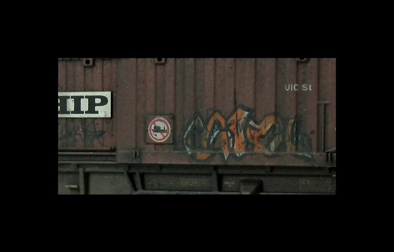 Close up of hand painted graffiti.