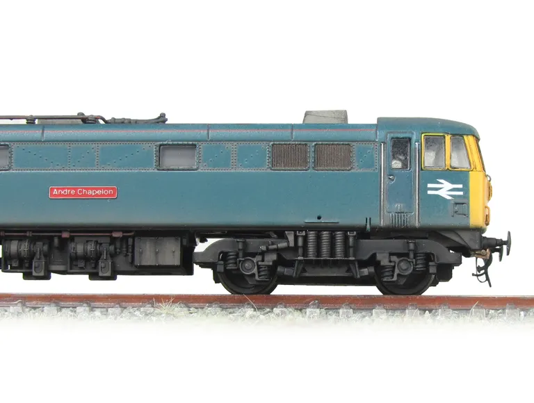 86103 Conversion to a 86/1 with different side frames, viewing box added to roof, extra light on nose, box added to battery box, renumbered with etched nameplate, detailed buffer beam at one end and pommel added to nose end handrail.
