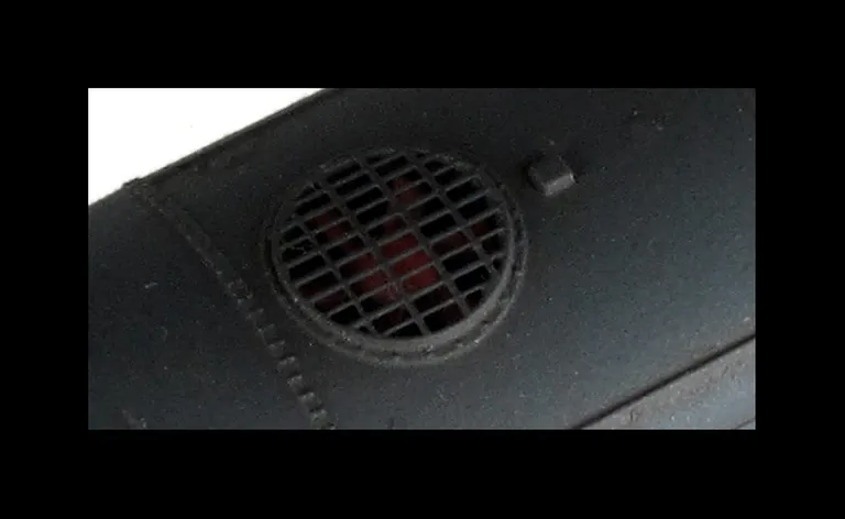 Close up of etched fan and grill