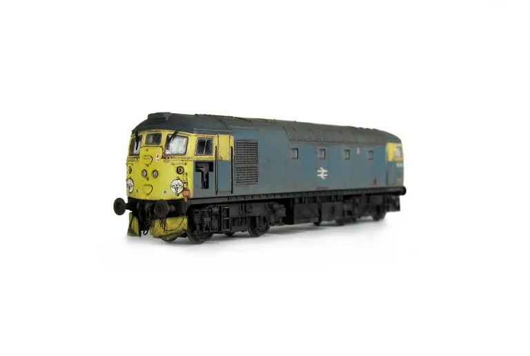 26035 Conversion to disc headcode with high intensity headlights and token catcher recess. Full respray into correct shades, renumbered, disc catches, special effect of paint peeling on doors, circular brass buffers, twin centre extra headlights, snow plo