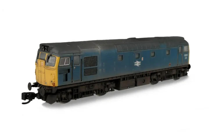 D5360 with full respray into BR Blue. Token catcher recess added. snowploughs, boiler access point taken off and smoothed over, etched work plates, moulded roof grill replaced with 3D etched fan and grill, modified battery box, renumbered, modified headco