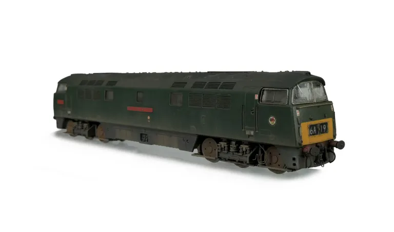 D1037 renumbered, etched nameplates/work plates and running numbers, detailed buffer beam at one end and semi detailed at coupling end, brake rigging added, plastic panels added to headcodes, smaller holes on wheels, nose end moulded handrails and catch r