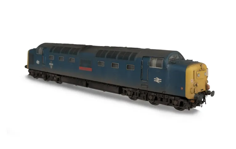 55014 renumbered. Other details include: etched work plates, finer nose end handrails, headcode dots improved, driver, detailed buffer beam at one end and semi detailed at coupling end, bogie modification to reduce gap between body and bogies, roof grills