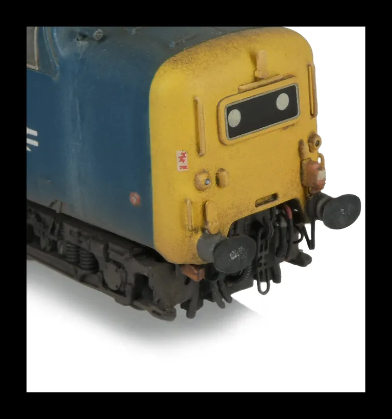 Close up of headcode modified to glass version.