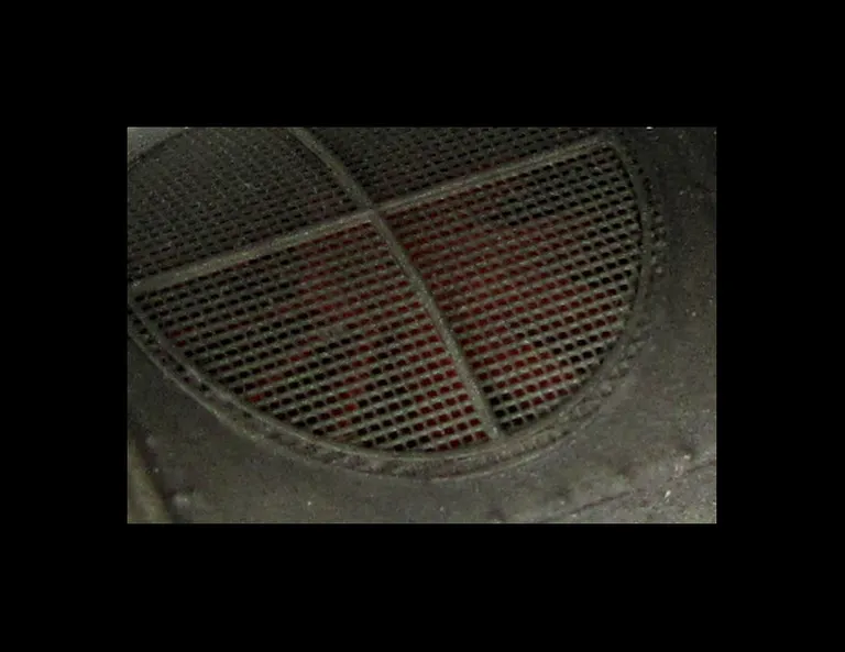 Close up of 3D etched fan and grill