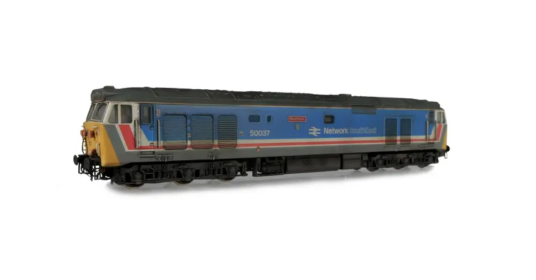 50037 Added details include; snowploughs, painted cab interior, driver, mu cable replaced, multiple jumper socket changed to correct type, speedo cable added, etched plates, moulded roof grills replaced with 3D fan and grill and detailed buffer beam.